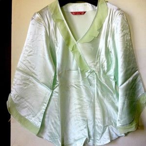 NWOT 100% Silk mint green pajama set